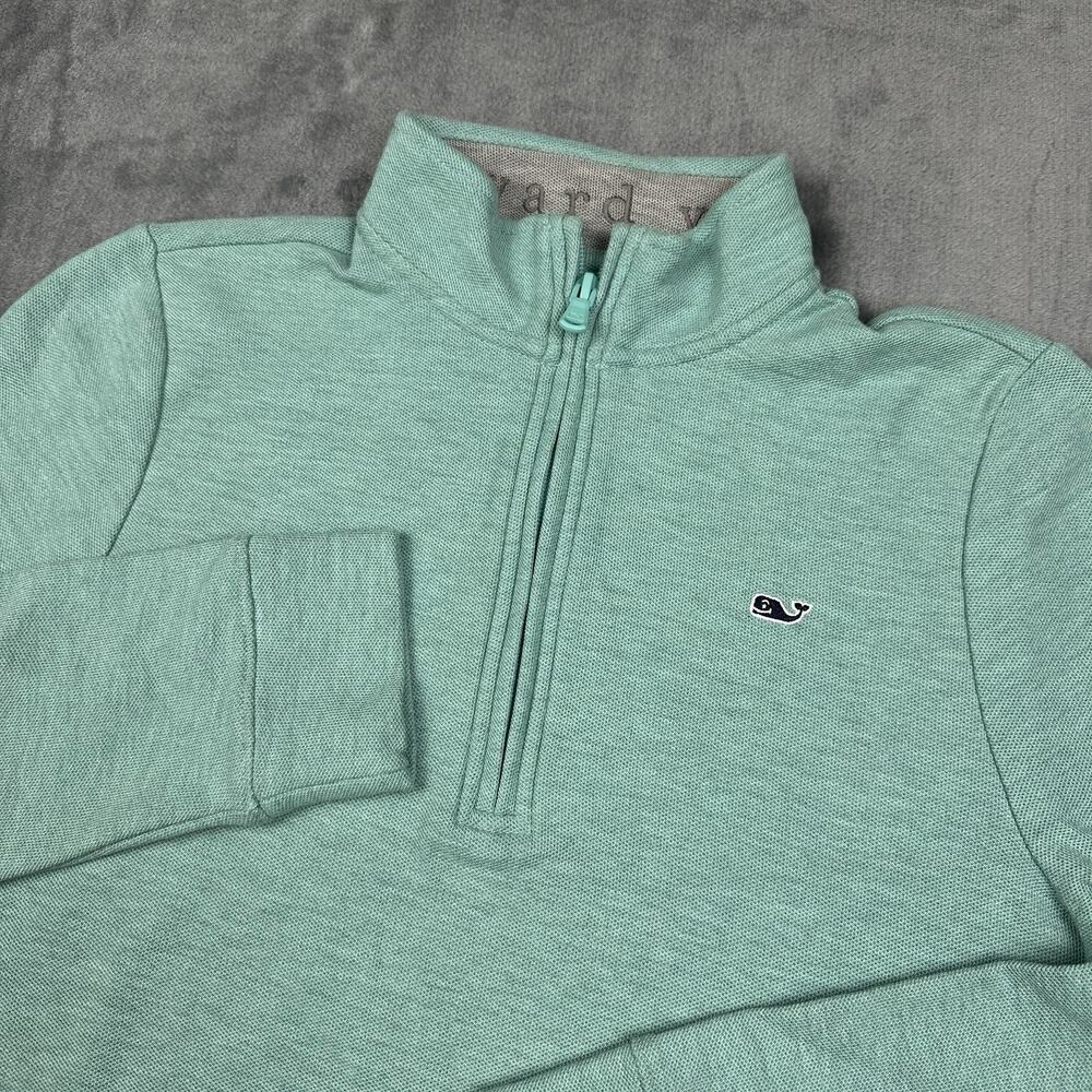 Vineyard Vines Boys Saltwater 1/4 Zip Boys Medium Blue Pullover Pima Cotton